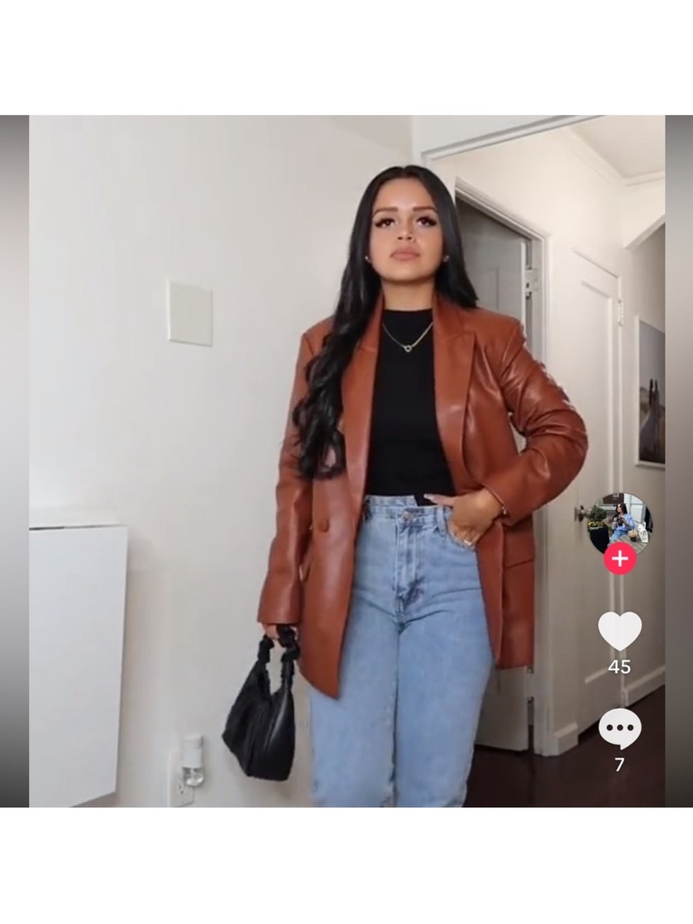 Zara Faux leather Oversized blazer - Picture 10 of 12